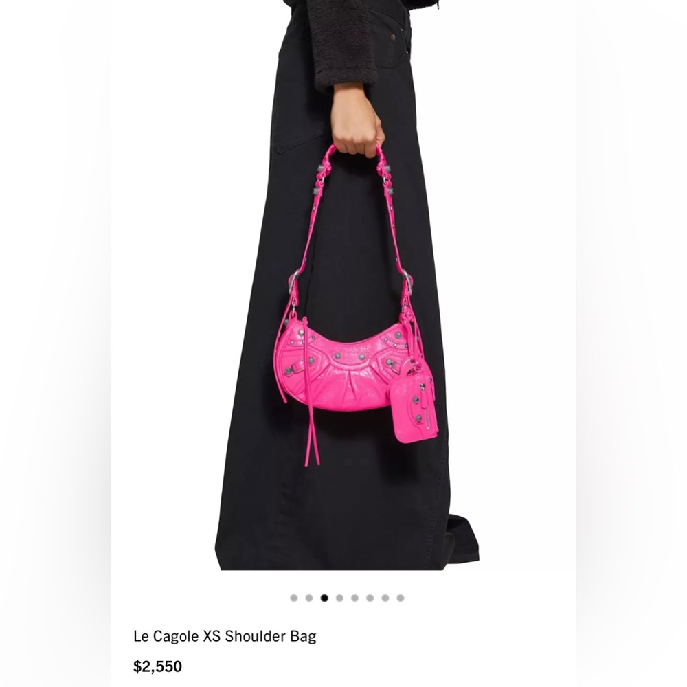 Balenciaga Le Cagole XS Shoulder Bag Purse Extra Small Pink Leather w/ Dust Bag - Picture 10 of 16